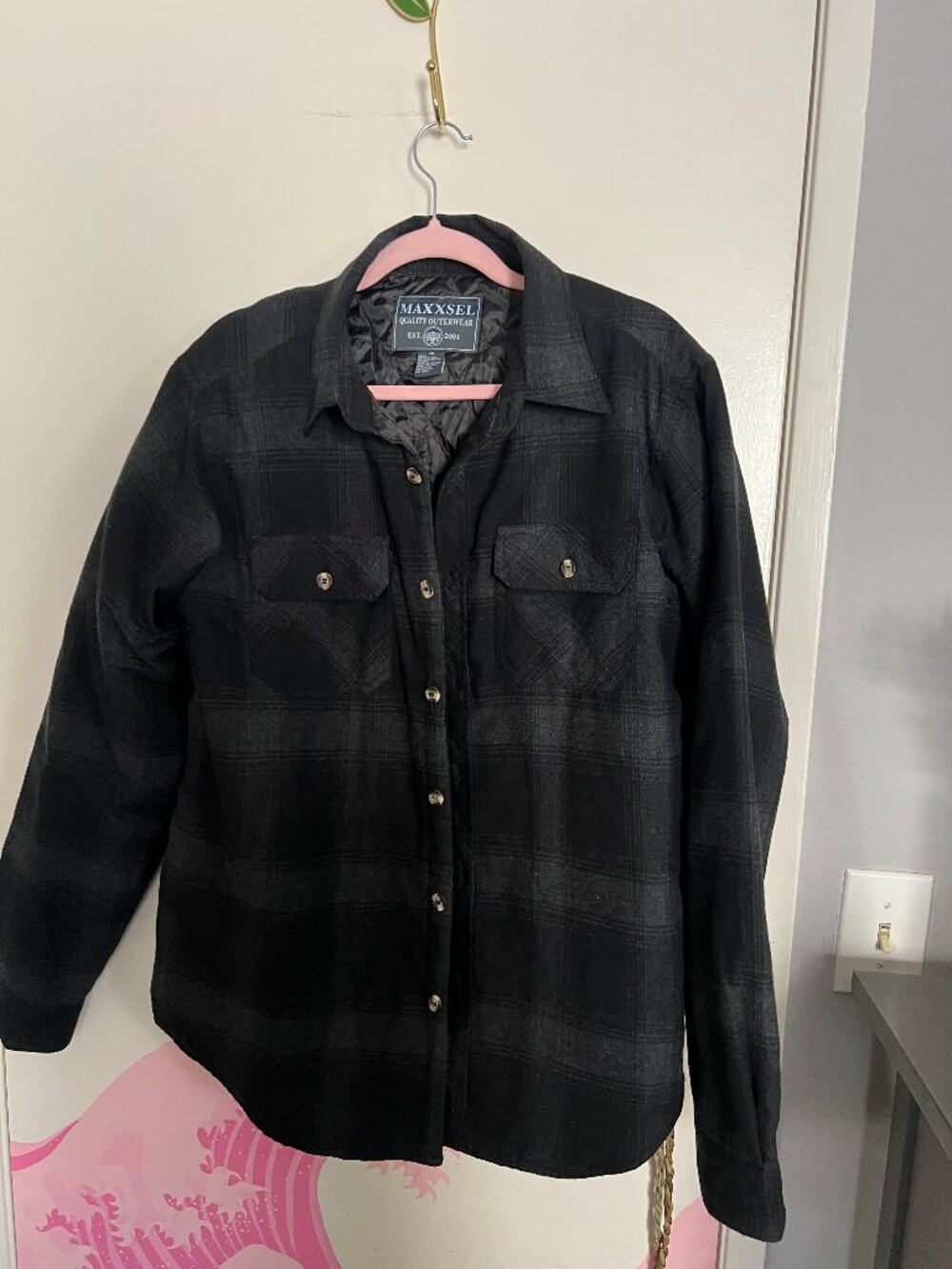 Maxxsel Men's Black and Grey Jacket